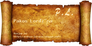 Pakos Loréna névjegykártya